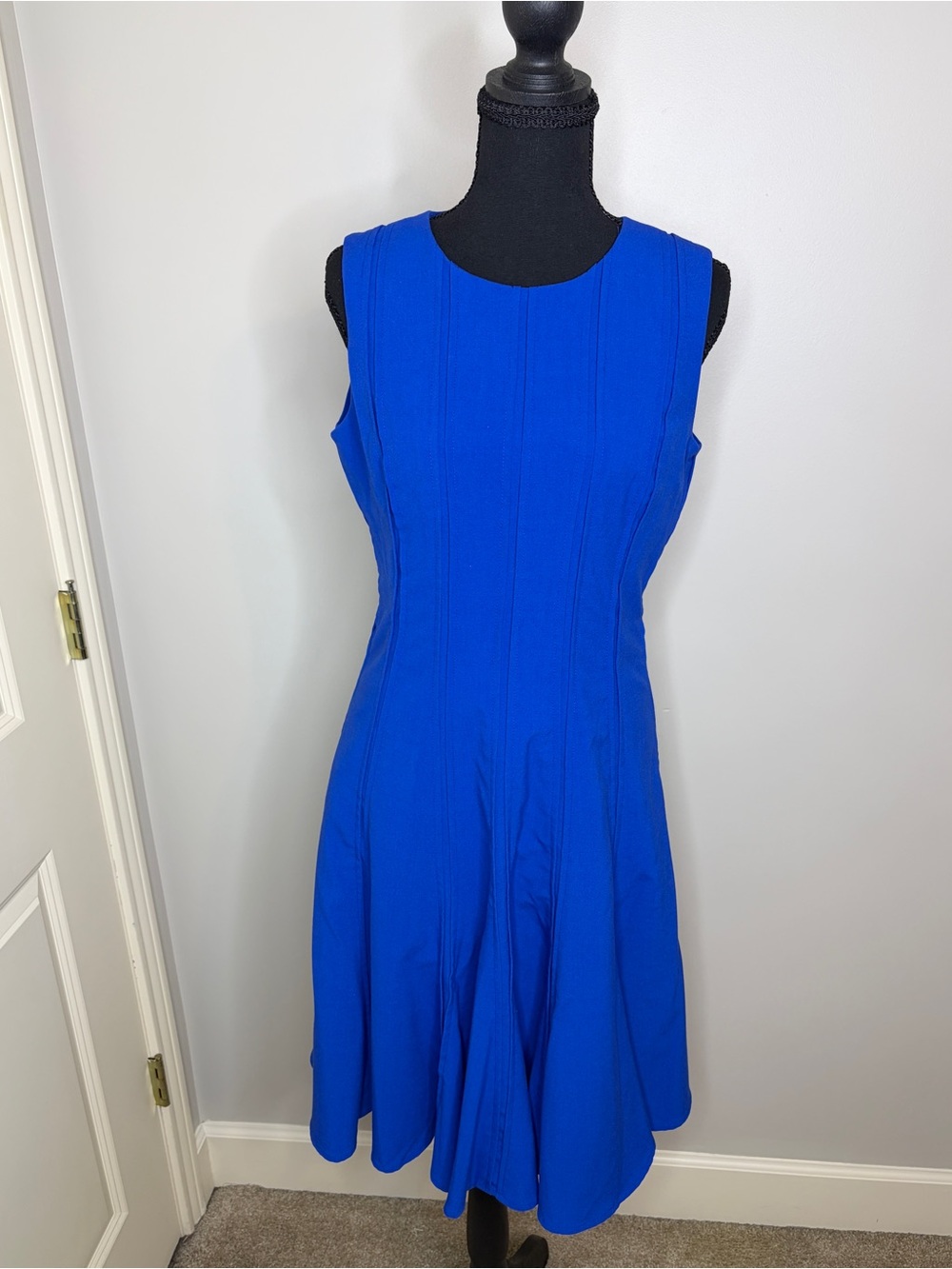 Ellen Tracy Sleeveless Fit-and-Flare A-line Dress in Cobalt Blue 8